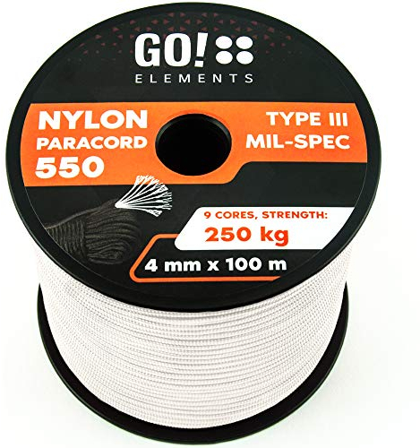 Paracord 550 Typ III | ø 4mm - 11 Kerne - max. 250 kg | 100% Nylonschnur - reißfest & extrem stabil | Nylonseil, Allzweckseil, Reepschnur & Outdoor Seil