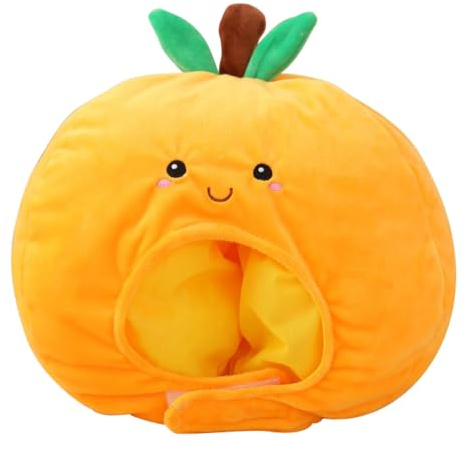 Amosfun Funny Fruit Hat Cute Plush Orange Headband Cap Novelty Fruits Headgear Costume Head Cover Headwear Photo Props for Carnival Cosplay Party Supplies