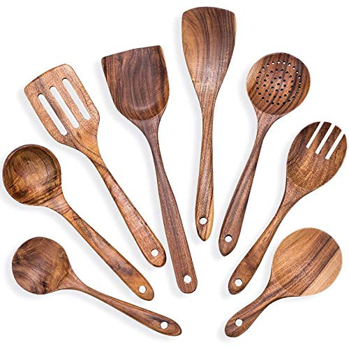 Dciustfhe Küchenutensilien Set - 8er Set - Pfannenwender, Kochlöffel, Suppenkelle, Schaumlöffel - Klassisch,