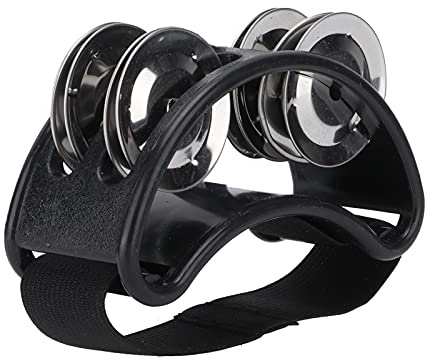 Percussion Fuß Tamburin, Gitarrenbegleitung Percussion Drum Set Fuß Shaker Percussion Drum Companion Accessory für(Schwarz)