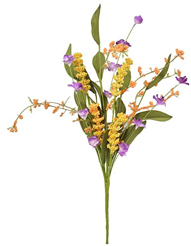 INIFLM Künstliche Weizenohren, Blumenstrauß, gelbe Kunstseide, Wildblumen-Zweige mit Stiel, für Vasen, Küche, Hochzeit, Party, Basteln, Tischdekoration, 4 Stück