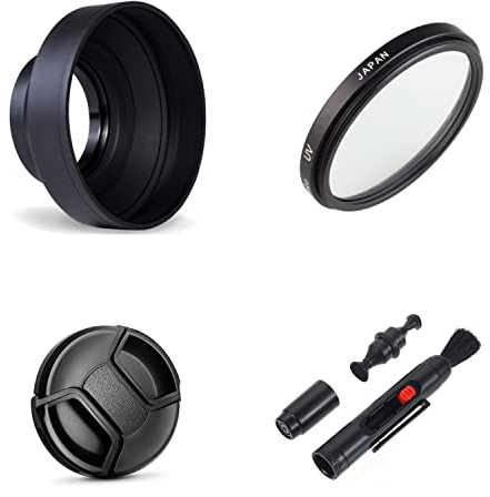 Generic Zubehör Bundle Set für Panasonic Lumix DC FZ80/FZ82/FZ83/FZ85 Digitalkamera: Schwarz, UV-Filter, 3-stufige klappbare Gegenlichtblende, Objektivdeckel, Reinigungsstift