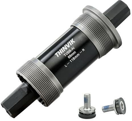 Thinvik Square Tapered Bottom Bracket - 68mm English BSA Compatible with Shimano BB-UN26/BB-300/BB-100/BB-101, 68mm x 107 110 113 116 118 122.5 127