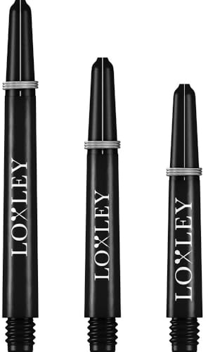 Loxley Nylon Shafts Dart Schäfte Stems Darts stems Dartshafts Shaft Schwarz Weiß Farbe / Design Black Länge Medium = 48mm
