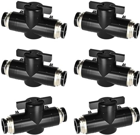6 Stück Pneumatik Steckverbinder 6mm | Hohe Härte Druckluft Steckverbinder, Pneumatik Steckverbinder, Zum Verbinden, Steuern von Pneumatikschläuchen