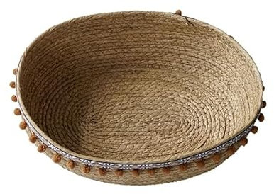 MYLPDZSW HHF Paniers et Boîte Panier de Rangement extérieur Paille Naturelle Pain Pique-Nique Panier rotin Pot de Fleur Maison Jardin décoration Murale conteneur Vêtements Stockage (Taille : L)