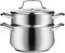 TATSEN Exprimidor de Vapor de Acero Inoxidable, vaporizador de Frutas y Verduras for Alimentos con Tapa de Vidrio, Manguera con Mango de Abrazadera (Size : 20cm)