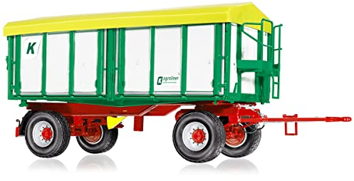 WIKING 077866 Kröger Zweiachs-Dreiseitenkippanhänger HDK 302, Modell, 1:32, Metall/Kunststoff, Ab 14 Jahre, Viele Funktionen, Abnehmbares Dach, Seiten und Hinterkippfunktion, Weiß