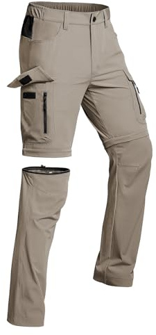 Vzteek Herren Wanderhose Zip Off Trekkinghose Outdoorhose Sommer Softshell Stretch Hose Kurz für Wandern,Baggy,Fahrrad,arbeits