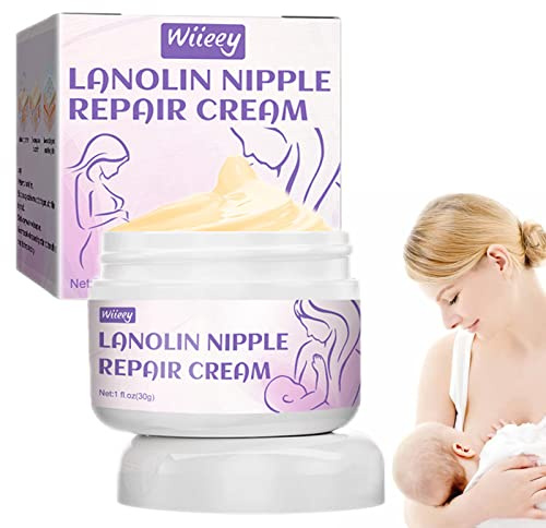 5 Crema allattamento al seno al di capezzoli bio, 30 g di crema per capezzoli alla lanolina per l'allattamento al seno, Crema per capezzoli alla lanolina, sollievo per capezzoli Rianpesn
