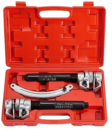 Holdfiturn Spring Compressor Kit, Heavy Duty Coil Spring Compression Tools with Safety Guard and Storage Box 1.2T Capacity 280mm Clamping Range for Cars Vans and SUVs