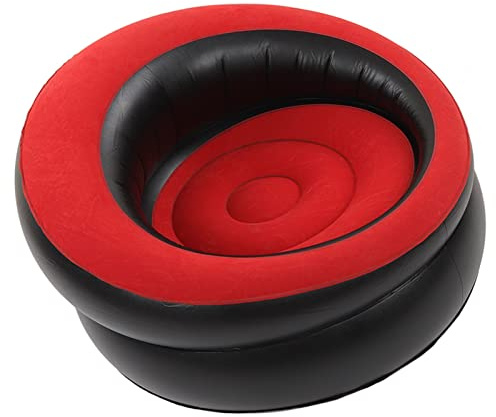 Yosoo Health Gear Aufblasbare Couch, Aufblasbarer Sofastuhl, Beflocktes Luftsofa, Einfacher Aufblasbarer Stuhl für Wohnzimmer, Schlafzimmer, Lesezimmer, Büro, Balkon, Reisen (Rot)