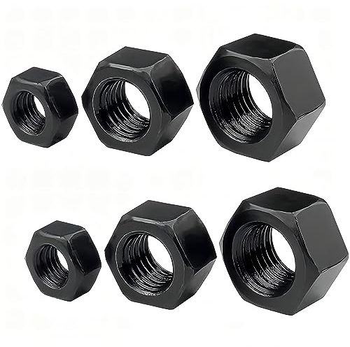 Qrity 20 Piezas Tuercas Hexagonales M3, Negro Tuercas de Seguridad Hexagonales, Tuercas con Cabeza Hexagonal, para Aplicaciones Domésticas, Comerciales, de Automoción e Industriales