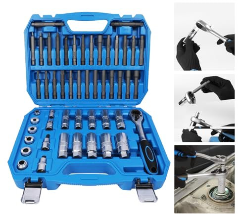 Coffret Demontage Tete Amortisseur 50Pièces - MOTOCOCHE Kit Outil Demontage Amortisseur pour Le Montage et Démontage Têtes Amortisseurs et D'écrou Jambe Force D'amortisseur pour Tous Les Véhicules