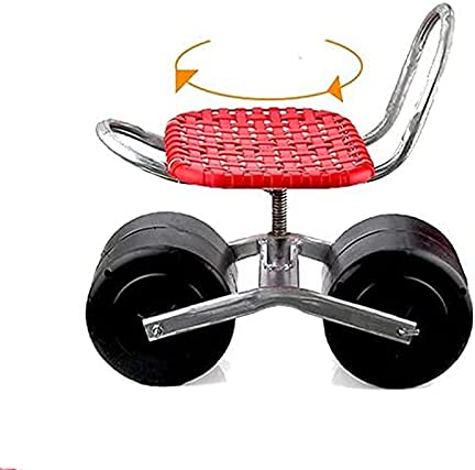 DELURA 360 ° drehbarer Sitz, rollender Arbeitssitz, Gartenwagen-Rollroller mit Sitz, robuster Gartenhocker mit Rädern for Garten- und Haushaltsaufgaben