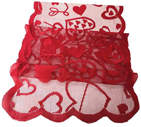MAGICLULU Festlicher Tischläufer Mit Herzmotiv Für Valentinstag Rote Tischdecke Zur Dekoration Von Partys Und Restaurants Schützt Die Tischoberfläche Und Sorgt Für Elegante Atmosphäre