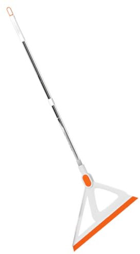 Didiseaon Raclette De Sol En Silicone Multifonction, Outil De Nettoyage Pour Sols Carrelés, Balai Raclette Pratique Blanc Et Orange, Pour Bain, Terrasse Et Vitre, Design Démontable Poignée Ergonomique