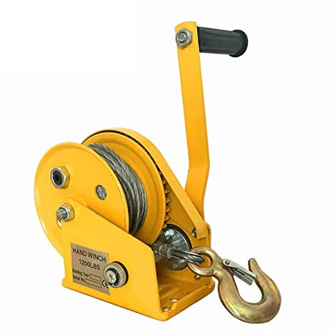 KOZWAY Montacargas eléctrico Manual Hoist 1200 Libres BANCH DE Mano A Mano A Mano PEQUEÑO PEQUEÑO Cano PEQUEÑO Freno Doble BANCH (Color : Yellow, Size : 1200 5)