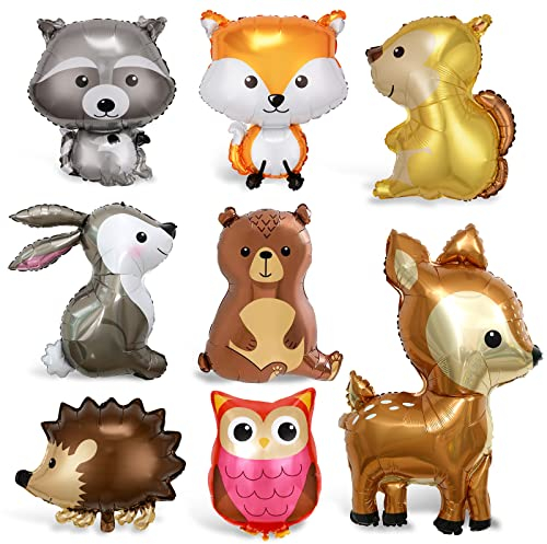 8 Pezzi Palloncini Animali Giungla, XXL Palloncini Animali Selvatici in Stagnola, Grandi Animale Alluminio Palloncino, Palloncino Gigante Animale Elio per Bambini zoo decorazione feste di compleanno