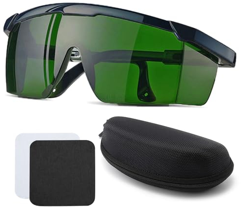 SSKHE 200-2000nm Laserschutzbrille, IPL Schutzbrille für Laser Haarentfernung und Arbeit Augenschutz, Resistent Gegen UV Blendung Laser Wind Sand Stoß