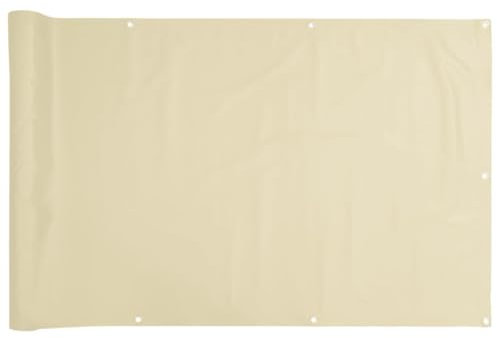 vidaXL Paravento da Balcone Crema 300x120 cm in PVC