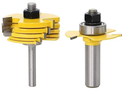 2pcs 12mm 1/2 Shank Slot Knife Cutters 3 Wing Router Bits Set 7pcs Blade Cemented Carbide Milling Cutter for Wood 03014