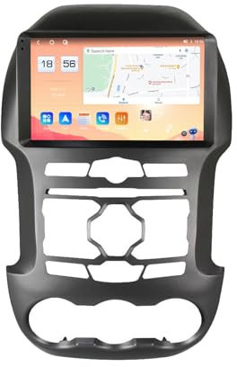 pour Ford Ranger 2012-2015 Double Din Android 13 Autoradio,9 avec Écran Tactile Bluetooth 5.0 RDS Dab+ Radio FM AM, Carplay sans Fil Android Auto et Caméra de Recul + Télécommande de Volant(N