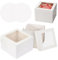2 Pezzi Scatola per Torta,25.4x25.4x20 cm Scatole per Dolci in Cartone,Scatola Torta con Finestra e Sottotorta Rotondo,Porta Torta Carta,Scatole per Torte Bianca per Cupcakes,Torte,Ciambelle,Biscotti