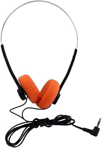 Ymhapp Orange Retro Over-Ear Headphones,Headphone,Wired Stereo Headphones,Lightweight Portable Headphone with Adjustable Headband