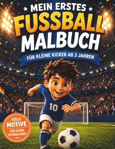 Fußball-Malbuch für Kinder ab 3 Jahren – Ausmalspaß für kleine Fans | Kreative Bilder und Geschenkidee für Fußballbegeisterte