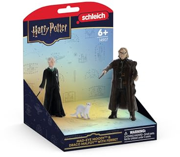 schleich HARRY POTTER | Galögd Moody & Draco Malfoy med iller 14907 | 2 rörliga figurer och djur | dekoration eller samlarfigurer | perfekt gåva för barn och fans | 3-delat set | från 6 år