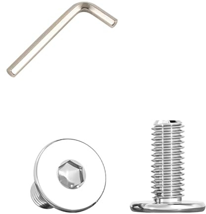 Viti a Testa Piatta M5 X 10 con Esagono Incassato, viti Brugola Testa Bombata con Flangia, Acciaio Inox A2 V2A Viti (50 Pezzi)
