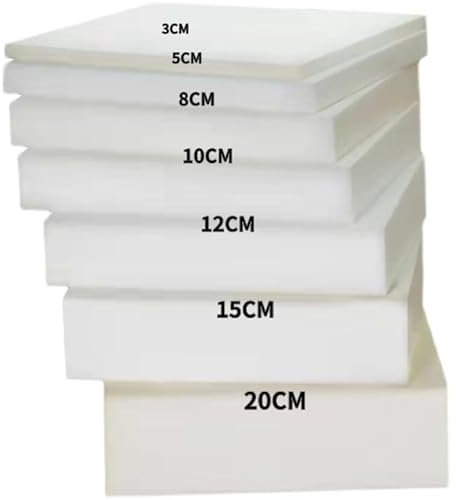 Schaumstoffkissen mit hoher Dichte, 12 cm dick, 60 x 60 cm, ultradicke Ersatzpolsterung für Sitz, Schaumstoff mit hoher Dichte, 10/12/15 cm, hochwertiges Schaumstoffkissen