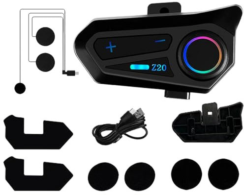 Cuffie per casco – auricolari impermeabili senza fili, funzione di ricarica di tipo C | riduzione del rumore con controllo semplice, ideale per escursioni in avventure semi-casco