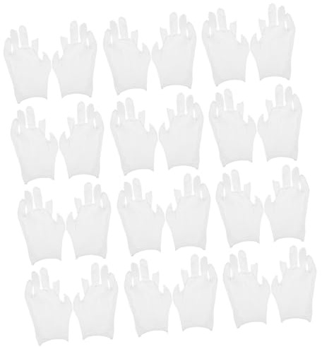 ABOOFAN Weiße Baumwollhandschuhe Atmungsaktiv und Weich 12 Paar Fingerlos an Daumen und Zeigefinger für Trockene Hände bei Arbeit und Formellen Anlässen
