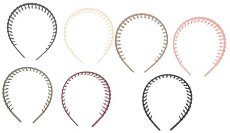 Homoyoyo 7pcs Face Washing Headband Wavy Plastic Teeth Non Slip Design for Sports and Spa for Curly Hair and Skincare Routines