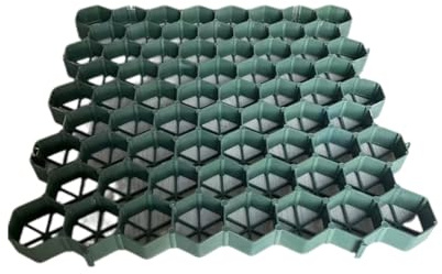 Allées en Gravier, Grille en Plastique for Base de Hangar, Dalles de Pavage en Plastique, for allées, pentes, Jardins, aménagement paysager, parkings(4cm-16 Pieces)