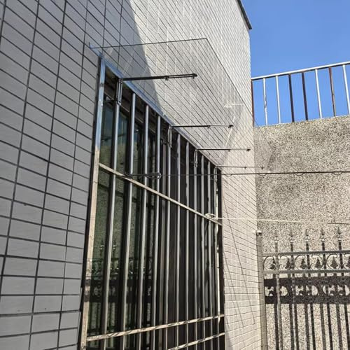 Auvent de Véranda,Marquise Solaire Abri Banne Entrée Protection,Auvent de Porte Polycarbonate Épais de 3 Mm,Résistante Toit Abri Contre la Pluie et UV,Magasin Abri (50x110cm/20 x43)
