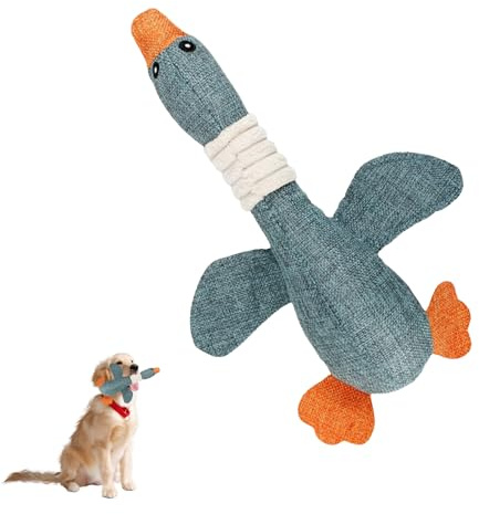 Hundespielzeug Unzerstörbar,Anti Stress Ente für Hunde,Spielzeug Hund,Unzerstörbares Hundespielzeug,Welpenspielzeug,Dog Toys,Kuscheltier Gans für Aggressive Kauer,Kleine,Mittlere,Große Hund (Blau)