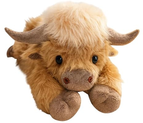 Masoog Plush Cow Cushion, Plush Cow Decoration Cushion with Filling, Realistic Cuddly Toy Cow Toy, Sleeping Plush Toy for Children, Christmas Gifts