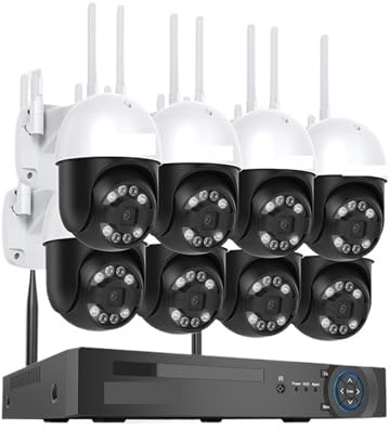 8CH 5mp Wireless Wifi Camera Security System CCTV Video Surveillance Kit NVR Indoor Outdoor Two-Way Audio(2T,5MP 8PCS PTZ Camera)