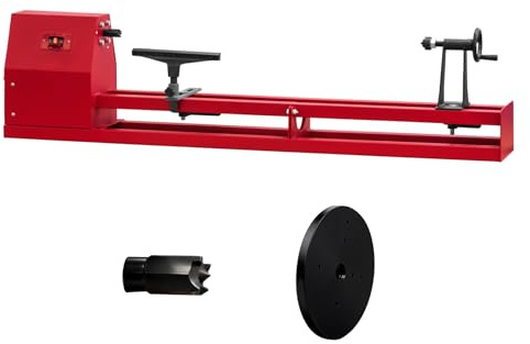 14x40 Inch Benchtop Electric Wood Lathe, 0.5HP 370W Variable Speed Woodworking Lathe with 4 Speeds (885-2425 RPM) Mini Wood Lathe Machine with Chisels, Faceplate, Tools for Precision Woodturning