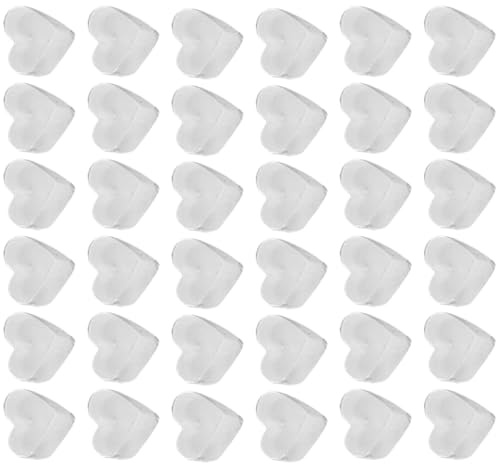 MAGICLULU 100 Tapones de Silicona Transparentes para Pendientes, Forma de Corazón sin Borde, Antideslizantes, 100 Unidades, Accesorios DIY para Fabricación de Aretes, Suministros