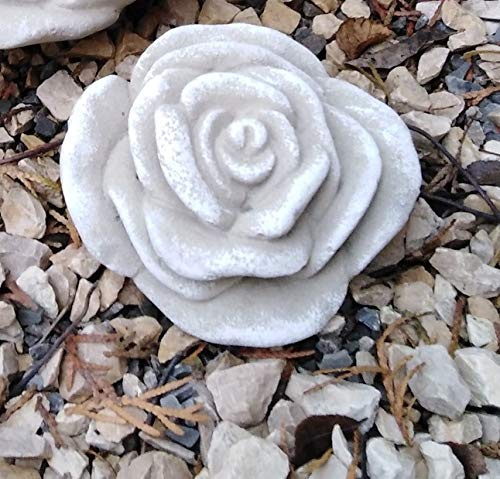 RDI Stein Rose Rosenblüte Blüte Blumen Steinguss frostfest wetterfest Garten Deko 10cm