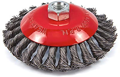 HBM 125mm Flachdrahtbürste für Winkelschleifer mit verdrilltem Draht