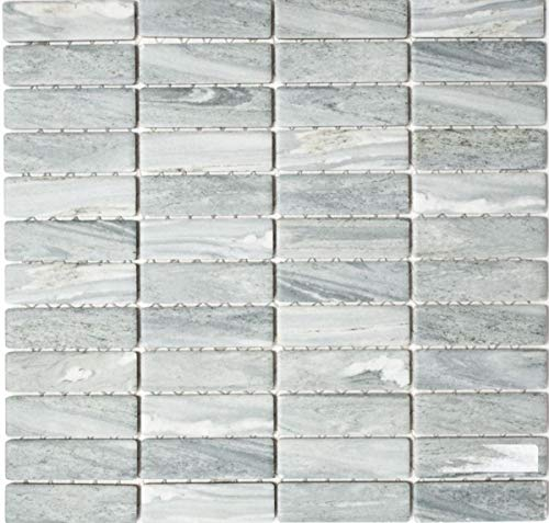 Stäbchen Mosaik Fliese Keramik Steinoptik grau Wandfliesen Badfliese MOS24-STSO23