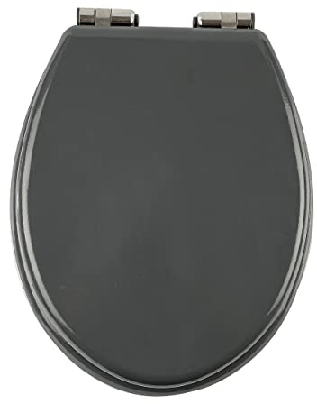 HEXABERIE - Abattant WC avec Frein de Chute GRIS PERLE DE TAHITI | Lunette Forme en O | Charnières Inox Ajustables à Déblocage Rapide | Facile à Installer | Siège Bois MDF Premium | Supporte 160 kg