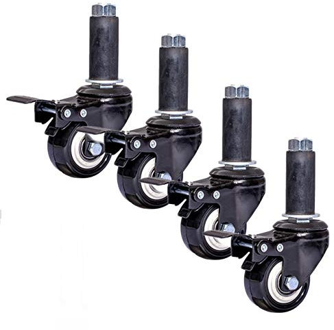 Ruedas Pivotantes de Tubo Redondo con Frenos,Ruedas de Rodamiento Doble,Ruedas Giratorias de Tubo de Expansión,Silencioso y Resistente Al Desgaste,para Consola,Mesa de Embalaje