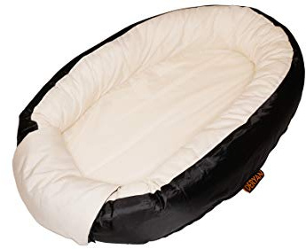 DERYAN Babynest Luxe – för nyfödda och spädbarn – andningsbar och mjuk bomull – svart/kräm