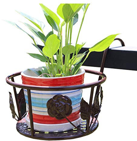 Contenants et Accessoires pour Plantes Étagères à Fleurs de Balcon Pot de Fleurs Suspendu Cintre Chlorophytum Support à Fleurs en Fer forgé Noir Blanc Cadre décoratif Succulent Garde-Corps Présentoir